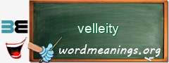WordMeaning blackboard for velleity